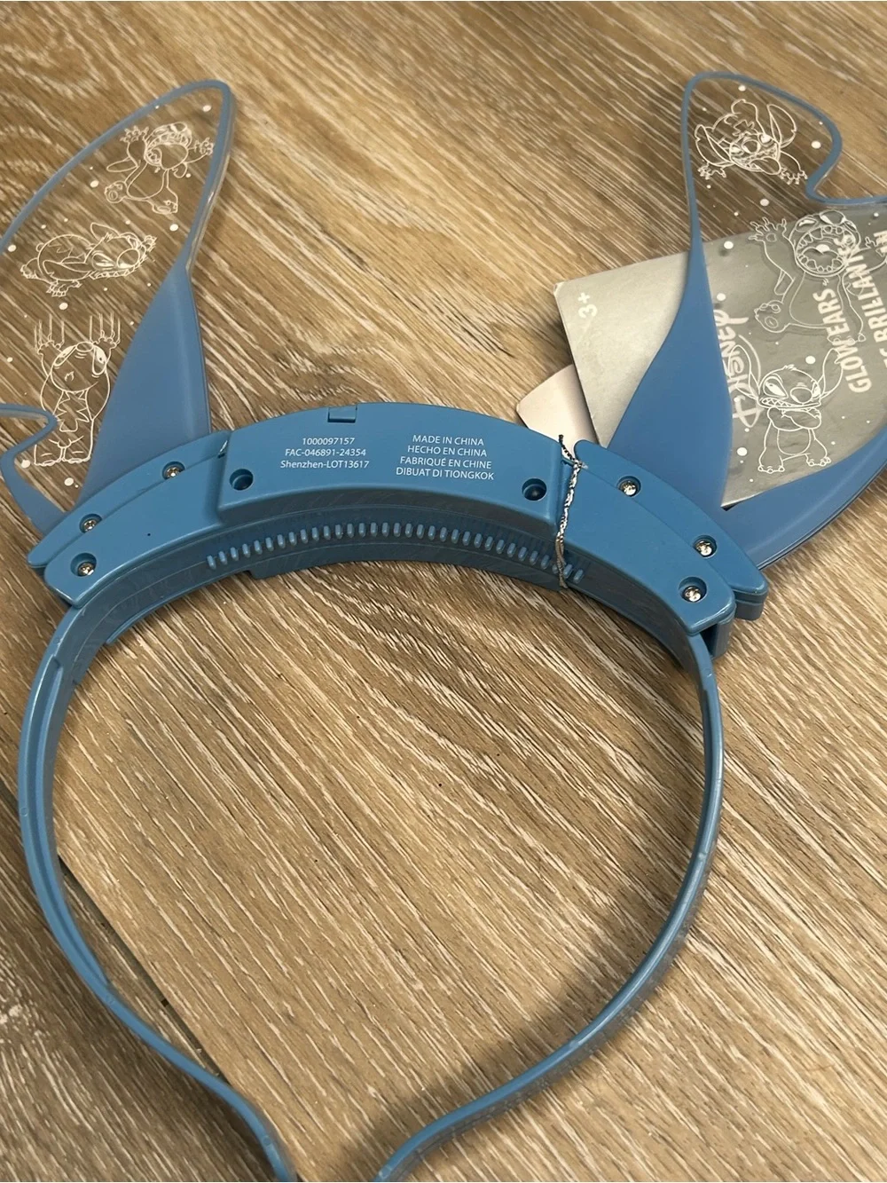 Disney Parks Light Up Stitch Glow Ears Headband Blue LED Lilo & Stitch NWT